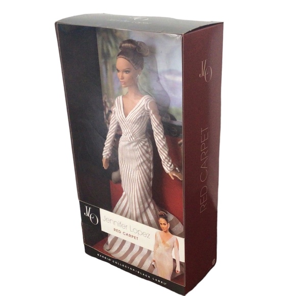 Mattel Other - New JLO Jennifer Lopez Red Carpet Barbie Collector Black Label Doll #X8287